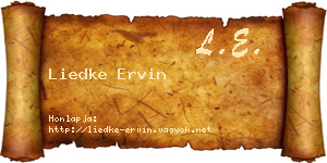 Liedke Ervin névjegykártya